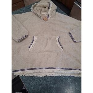 Natural Life Oversize Blanket Beige Teddy Sherpa Hoodie Pullover One Size NWT